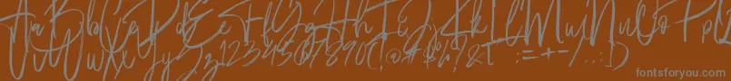 フォントFantastico – 茶色の背景に灰色の文字