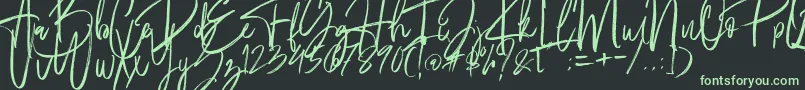 Fantastico-Schriftart – Grüne Schriften auf schwarzem Hintergrund