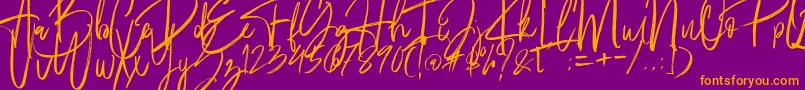 Fonte Fantastico – fontes laranjas em um fundo violeta