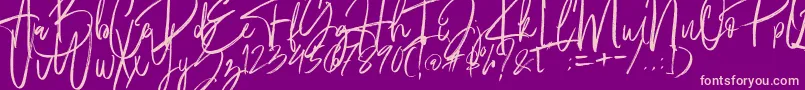 Fantastico-Schriftart – Rosa Schriften auf violettem Hintergrund