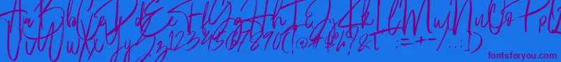 Fantastico-Schriftart – Violette Schriften auf blauem Hintergrund