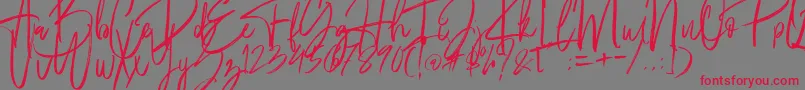 Fantastico-Schriftart – Rote Schriften auf grauem Hintergrund