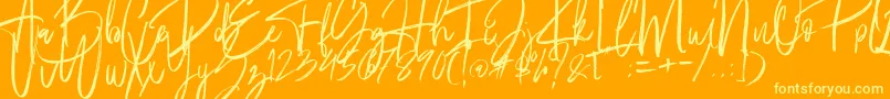 Fantastico Font – Yellow Fonts on Orange Background