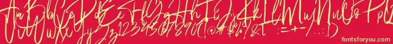 Fantastico Font – Yellow Fonts on Red Background