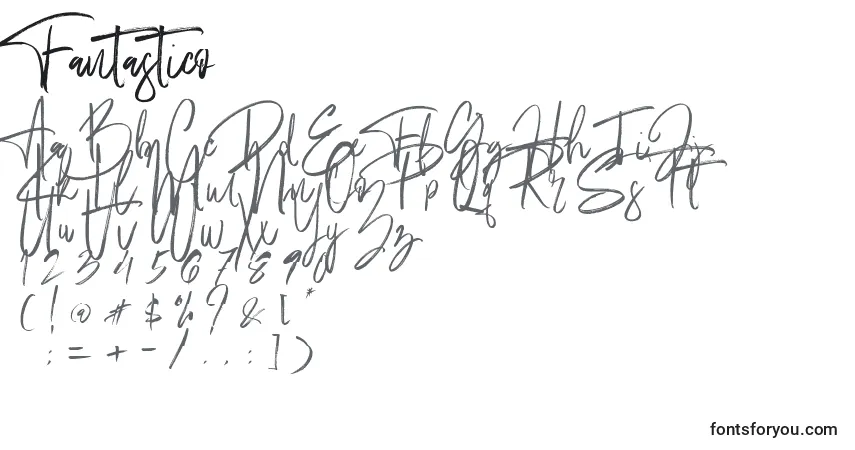Шрифт Fantastico (126382) – алфавит, цифры, специальные символы