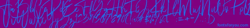 Fantastico Font – Blue Fonts on Purple Background