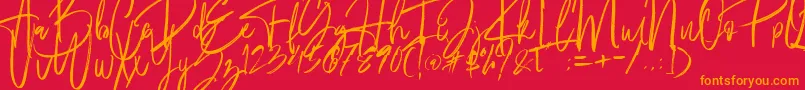 Fantastico Font – Orange Fonts on Red Background