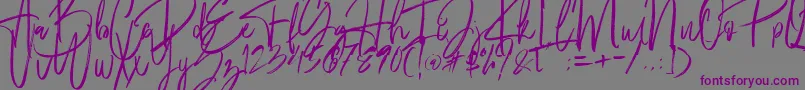 Fantastico-Schriftart – Violette Schriften auf grauem Hintergrund