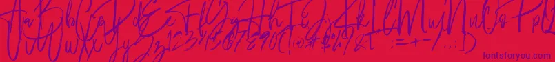 Fantastico Font – Purple Fonts on Red Background