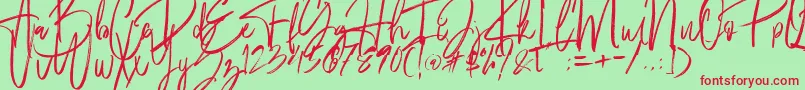 Fantastico Font – Red Fonts on Green Background