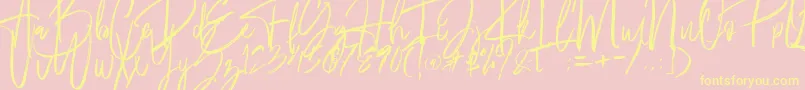 Fantastico Font – Yellow Fonts on Pink Background