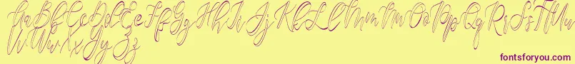 Fantasy Hollow   Font – Purple Fonts on Yellow Background
