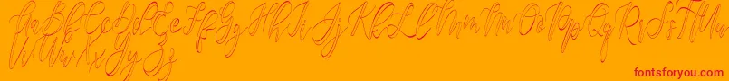 Fantasy Hollow   Font – Red Fonts on Orange Background
