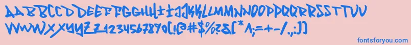 フォントfantom – ピンクの背景に青い文字