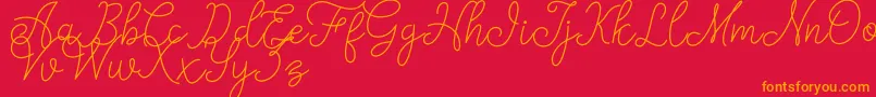 fanya Font – Orange Fonts on Red Background