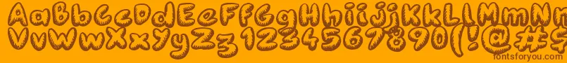 Więcej informacji o czcionce Fanzine Title Czcionka Fanzine Title – brązowe czcionki na pomarańczowym tle