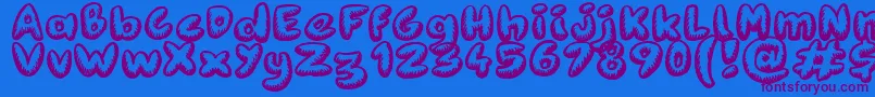 Fanzine Title Font – Purple Fonts on Blue Background