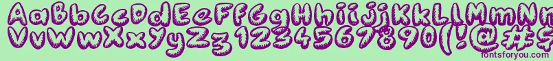 Czcionka Fanzine Title – fioletowe czcionki na zielonym tle