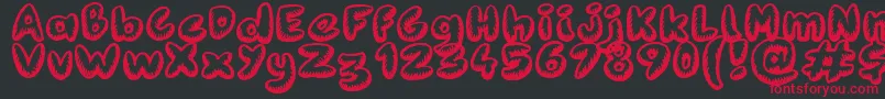 Fanzine Title-Schriftart – Rote Schriften auf schwarzem Hintergrund