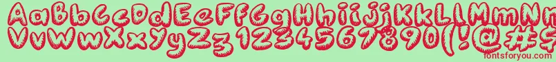 Fanzine Title Font – Red Fonts on Green Background