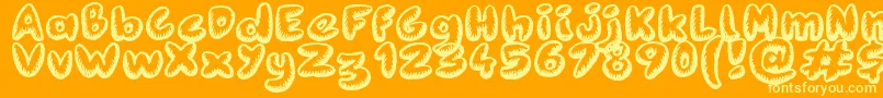 Fanzine Title-Schriftart – Gelbe Schriften auf orangefarbenem Hintergrund