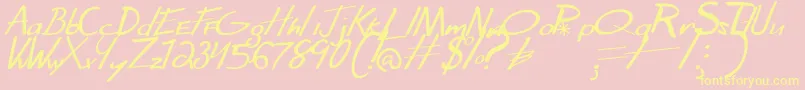 Far From Homecoming Updated Font – Yellow Fonts on Pink Background