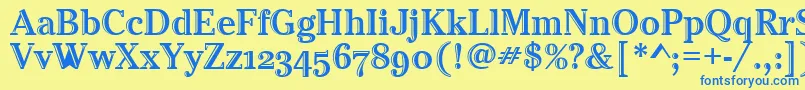 CheltenhamHtdOsItcTt Font – Blue Fonts on Yellow Background