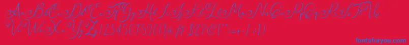 Faradilla   Regular   Font – Blue Fonts on Red Background