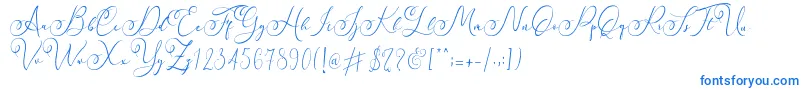 Faradilla   Regular  -Schriftart – Blaue Schriften auf weißem Hintergrund