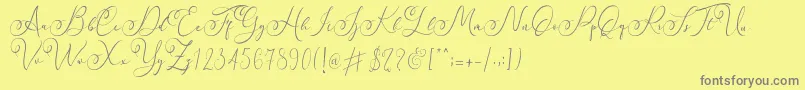 Faradilla   Regular   Font – Gray Fonts on Yellow Background
