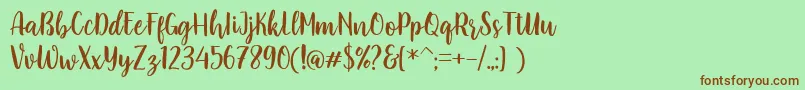 Faradisa Font – Brown Fonts on Green Background