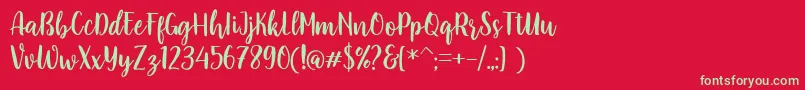 Faradisa Font – Green Fonts on Red Background