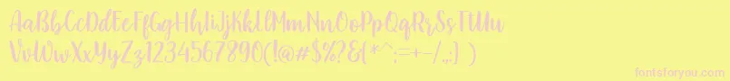 Faradisa Font – Pink Fonts on Yellow Background