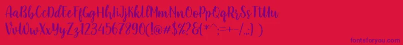 Faradisa-fontti – violetit fontit punaisella taustalla