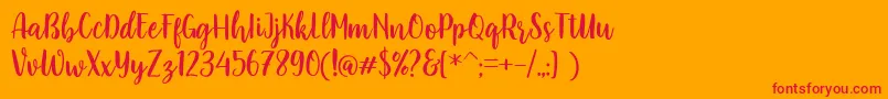 Faradisa Font – Red Fonts on Orange Background