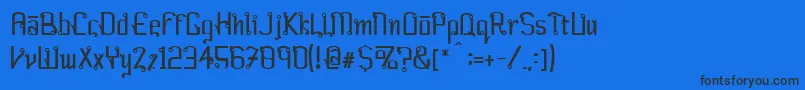 フォントFARANG   – 黒い文字の青い背景