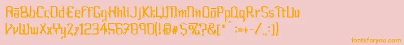 FARANG  -Schriftart – Orangefarbene Schriften auf rosa Hintergrund