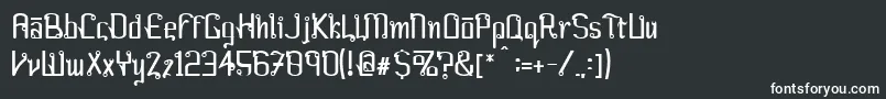 FARANG  -fontti – valkoiset fontit mustalla taustalla