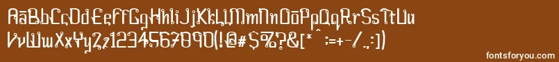 fuente FARANG   – Fuentes Blancas Sobre Fondo Marrón