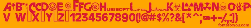 FARCEB   Font – Red Fonts on Orange Background