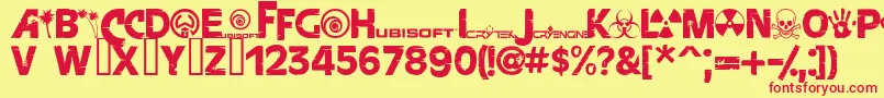 FARCEB   Font – Red Fonts on Yellow Background