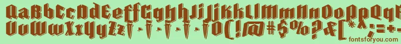 Farisea Dark demo ffp-Schriftart – Braune Schriften auf grünem Hintergrund