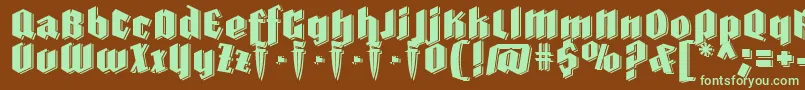 Farisea Dark demo ffp-Schriftart – Grüne Schriften auf braunem Hintergrund