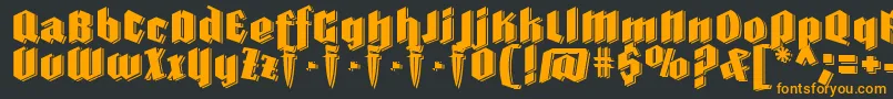 Farisea Dark demo ffp-Schriftart – Orangefarbene Schriften auf schwarzem Hintergrund