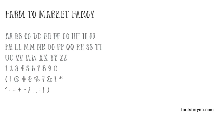 Schriftart Farm to Market Fancy – Alphabet, Zahlen, spezielle Symbole