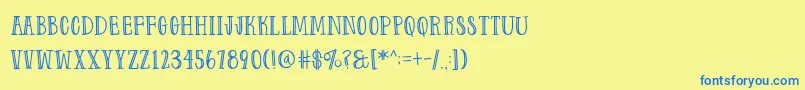 Farm to Market Fancy Font – Blue Fonts on Yellow Background