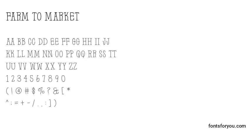 Fuente Farm to Market - alfabeto, números, caracteres especiales
