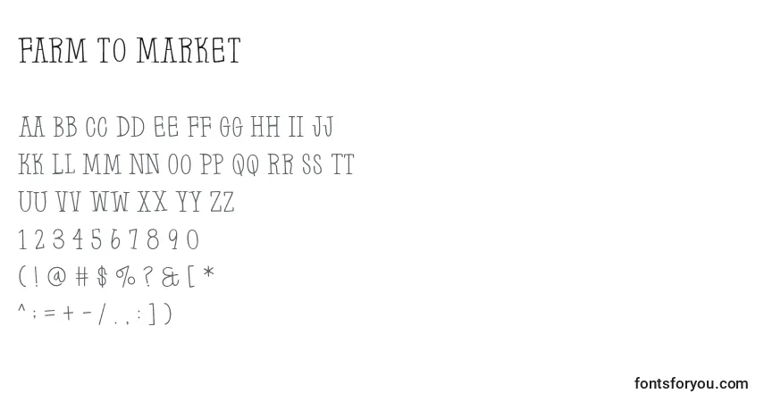 Schriftart Farm to Market (126399) – Alphabet, Zahlen, spezielle Symbole