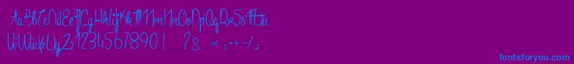 AnacondasLight Font – Blue Fonts on Purple Background