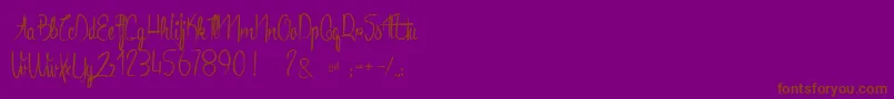 AnacondasLight-Schriftart – Braune Schriften auf violettem Hintergrund